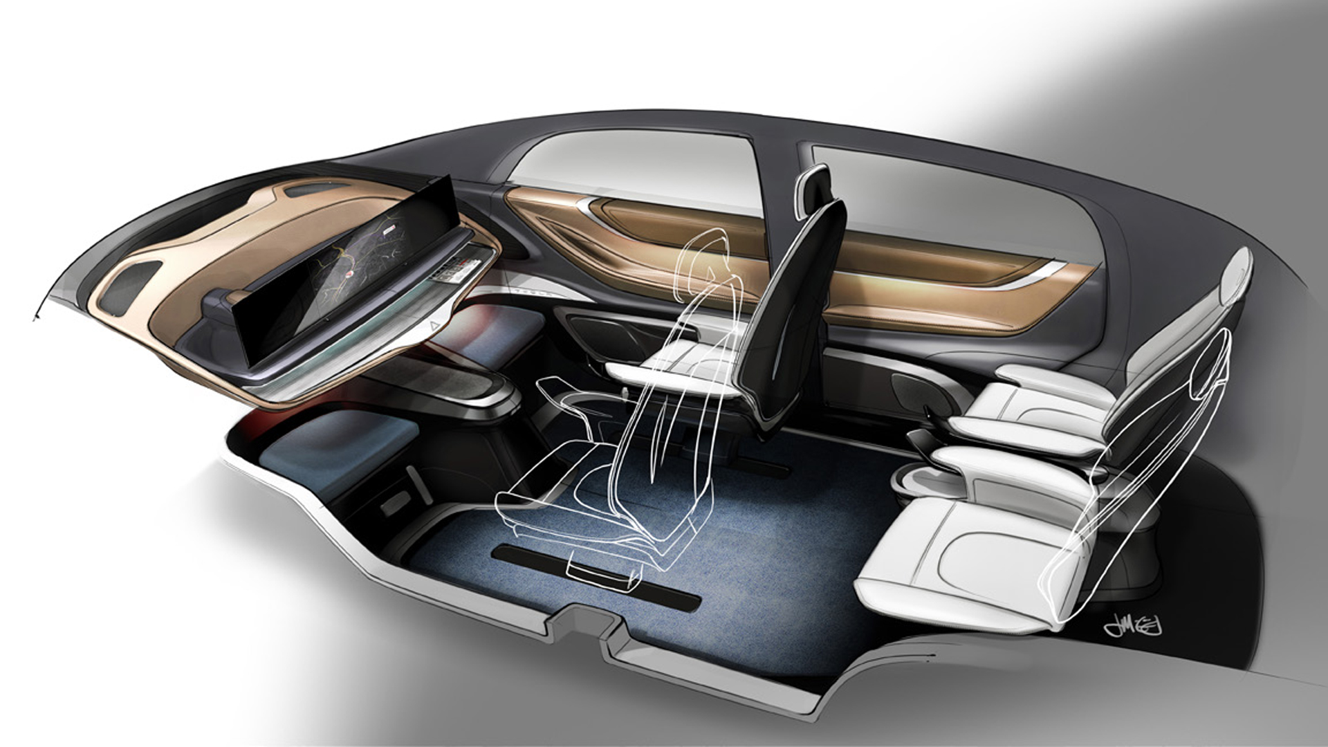 Auto Interior Sketch Render