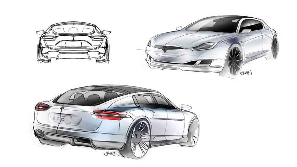 Model 3 Wheel Sketch 2