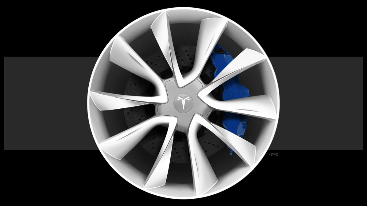 Model 3 Wheel Render Grey